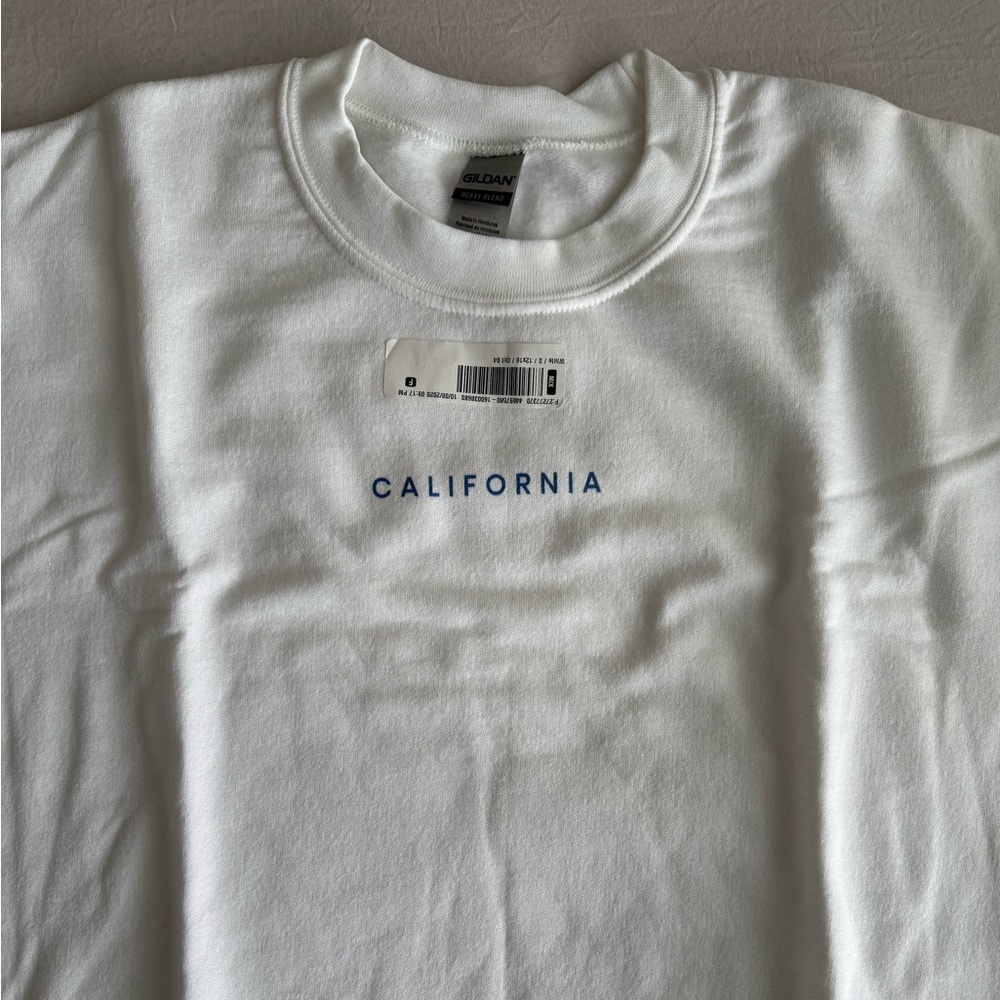 GILDAN | White California State Cotton Polyester Sweatshirt Unisex Size S NWT